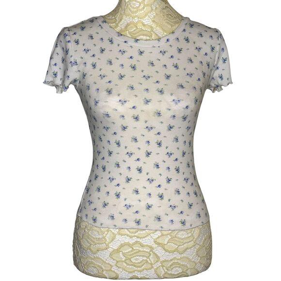 Aeropostale Tops - Aeropostale Seriously Soft Shrunken Tee T Shirt Top Blouse Crop Ditsy Floral XS